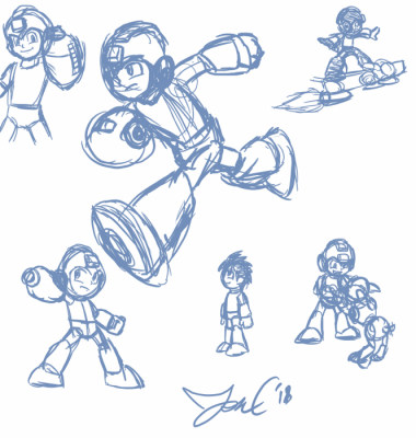Mega Man Practice by Jon Causith
Some poses of Mega Man adapted from various sources, including the Ruby Spears cartoon, his Smash Ultimate render, and the Mega Man 9 title screen.  Also present, poses from Mega Man 8 and Marvel vs. Capcom!
