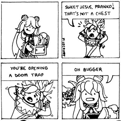 Doom Trap by casismybestfriend, requested by RainbowMatrix
You really have to be careful about opening treasure chests.  Especially if you're Pranko.  Better get another Cup of Wishes...
