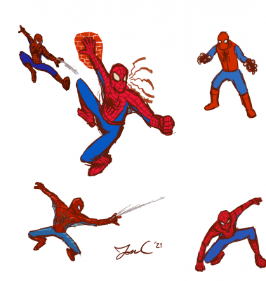 Spider-Man Suits n Poses by Jon Causith
Evidently that bust tutorial put Jon in a Spidey mood, so here's a few more Spider-Mans!  Spider-Men?  Either way, many Spideys.

