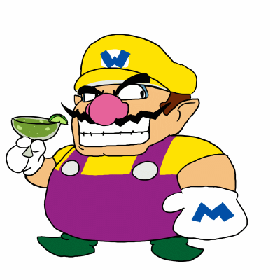 Wario by Jon Causith
Just a Wario chilling with a drink.  I should play more of the Wario games sometime, I never did finish Shake It.
