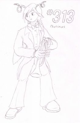 313 - Photinus
A member of a famed orchestral group, Photinus the Volbeat is a trumpet player.  A bit on the bashful side, he is quite taken by their conductor, Luciola the Illumise.
