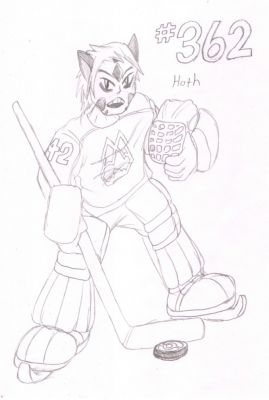 362 - Hoth
Goalie for the Snowpoint Icicles, Hoth the Glalie is a skilled hockey player.  Intimidating in appearance, he constantly trains to better his abilities and keep opposing teams from scoring goals.
