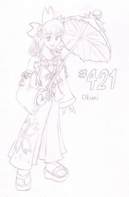 421 - Okuni
A beautiful dancer with a flair for the dramatic, Okuni the Cherrim sees beauty in all things.  Her graceful dances have made her famous throughout the land.  She tends to have a habit of playfully flirting with almost everyone she meets, admiring both qualities of masculinity and femininity.
