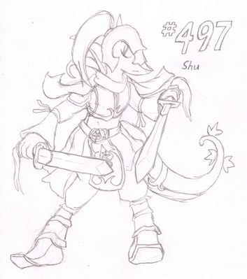 497 - Shu
Here we have my Serperior, Shu.  A valiant warrior, he is one of four "heroes of the land."  He fights for benevolence!  Don't believe me?  Just watch this :
http://www.youtube.com/watch?v=4G_DB-WhbR4
