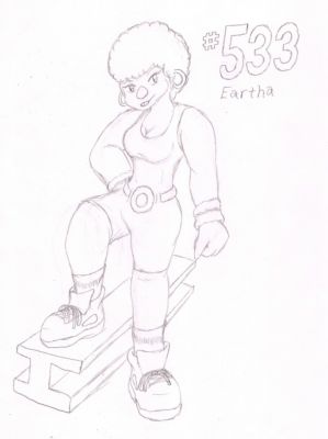 533 - Eartha
Eartha the Gurdurr is a bodybuilder, trying to work exercising her muscles into anything she does.  She works in construction, putting her strength to good use.  Those who can get past the intimidation of her powerful form find her to be a fairly nice, down to earth sort, friendly and personable.

