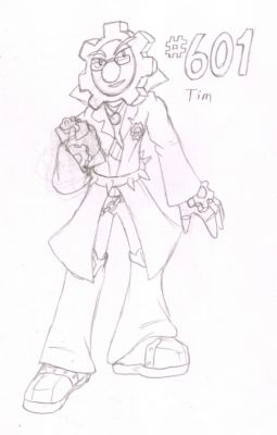 601 - Tim
Tim the Klinklang is quite the eccentric inventor.  Loving to find new uses for random parts, he enjoys creating highly complicated Rube Goldberg style machines.  He founded an institute for like-minded eccentrics, enjoying seeing just what their scientific pursuits can produce.
