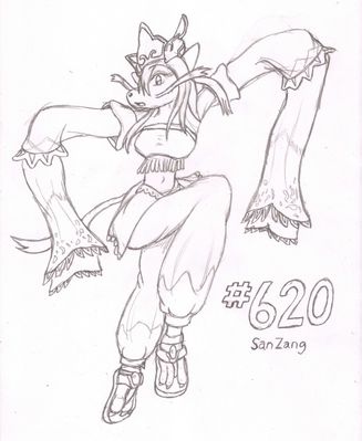 620 - SanZang
The last of my first six 5th gen breeds, I named my Mienshao after San Zang from Warriors Orochi Z.  Her graceful attacks with her sleeves seemed to make her a perfect namesake.  Thus, I largely used her outfit for this design.  I'm glad they were at least added to the PSP version of Warriors Orochi 2, because San Zang is really fun to play as.
