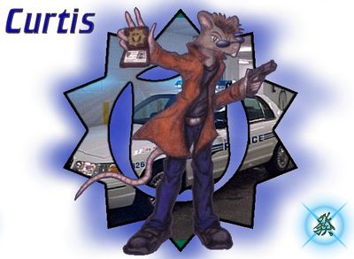 Curtis
Curtis is a police officer dedicated to keeping the peace.  A skillful rat, he is known for keen aim and the ability to make quick, informed decisions.  Curtis (c) R. Mythril
