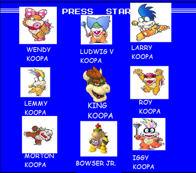 Koopa Select Screen by Bowserslave
With Bowser Jr. in the mix, it does work out rather well for this, doesn't it?
