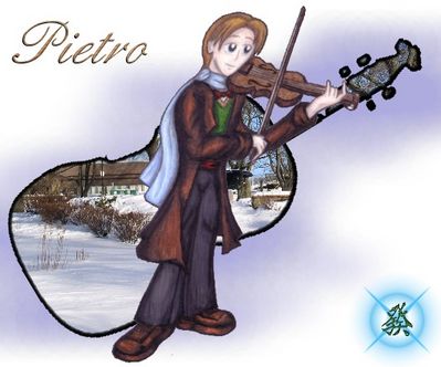 Pietro
A local man who lives with his daughter and her husband.  He seeks solace in the love of his family, his wife having passed away after his daughter's birth.  He does his best to be happy, and plays his violin with great soul and feeling.  Pietro (c) R. Mythril
