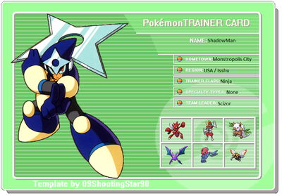 Shadow Man Trainer Card by TPPR10
This indeed seems quite a fitting team for a ninja ^_^
