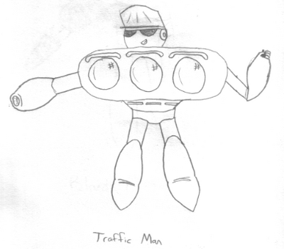 Traffic Man by MegaBetaman
A traffic themed Robot Master, eh?  I foresee the return of those freaking trucks from Nitro Man's stage X)
