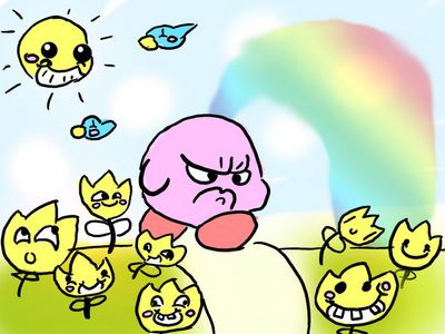 Kirby's Happy Place by Bailey Cowell-fong
I don't think his happy place is working...  At least the place itself is happy though.
