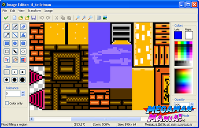 MMM Behind the Development - Graphics by SammerYoshi
Here we have the graphics editor for the program being used to make a new Mega Man game.  Quite interesting to get this behind the scenes look at things.
