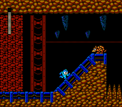 Rope Man Stage New by Hfbn2
Unlike the one in MMV, THIS enemy REALLY looks like an armadillo!  It also seems to confirm there are slanted platforms in this game.
