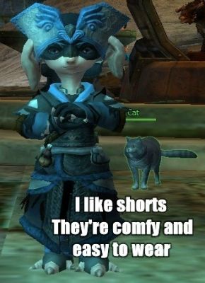 Sophie Shorts
So Kit's Asura in Guild Wars 2 has a strange mask.  Or at least had one.  But there's only one way I can see it...
