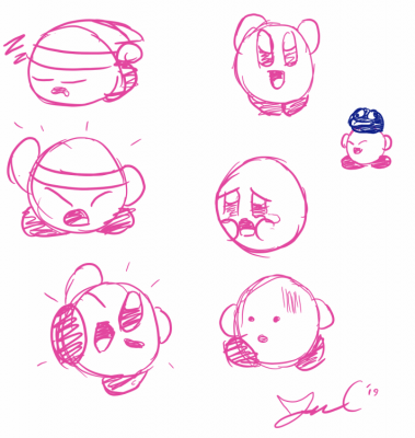 Kirby Faces by Jon Causith
More from the emote project, here we have faces for Kirby.  Even a cameo by Gooey!
