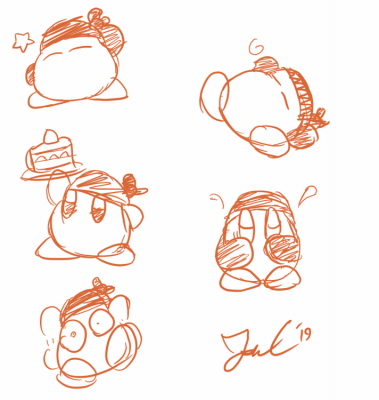 Waddle Dee Faces by Jon Causith
I may back and forth a lot on whether I'd want Waddle Dee in Smash, but I will flat out agree that they're adorable.
