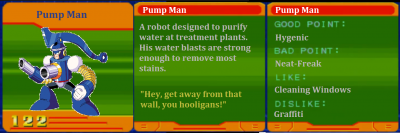 Pump Man CD by Eddy64
I still wish him throwing his handle for his hard mode attack came with an 8 bit PWANG sound of impact.
