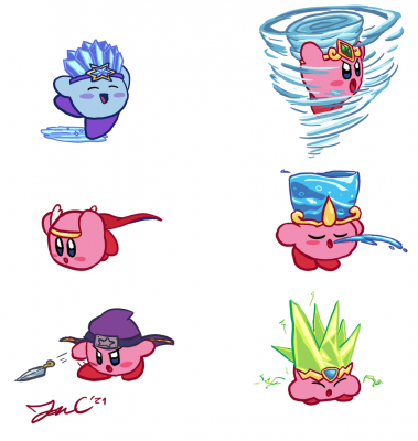 Favorite RtDL Kirby Abilities by Jon Causith
A nice selection of Kirby powers, some of Jon's favorites.  I always love seeing a bunch of Kirby hats together.
