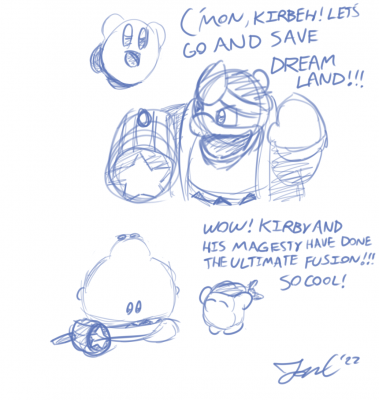 Mouthful Dedede by Jon Causith
So Jon hasn't actually played Forgotten Land yet (and I haven't finished it yet), but the idea of this happening... is pretty silly.  Neither of us KNOWS if it happens, so please do not confirm or deny.
