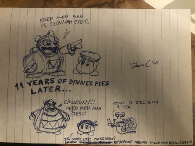 Over the Dede-decades by Jon Causith
Seeing how he looks in the upcoming Kirby game, Dedede has become a bit of a chonker.  Granted he always was, but just a bit more so now.  It's interesting to see how his design has changed over time.
