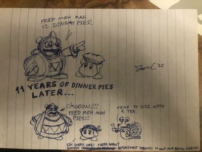 Over the Dede-decades by Jon Causith
Seeing how he looks in the upcoming Kirby game, Dedede has become a bit of a chonker.  Granted he always was, but just a bit more so now.  It's interesting to see how his design has changed over time.
