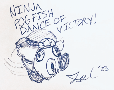 Ninja Pog Fish Dance by Jon Causith
So you can get character masks in the latest Kirby game.  The results can be.... interesting.
