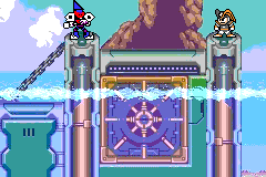 Bass meets Poker Man in Pirate Man's Stage 8 Bit by tAll3ShyguySkullLand
Poker Man there seems to bear more than a passing resemblance to Magic Man, which does make me wonder, has anyone heard any plans of an 8 Bit Rockman & Forte?

