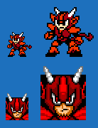 Devil Man sprite sample
A bit more work for Mega Man Mythril.  I've already posted the base Devil Man sprite, but here I also made his portrait.
