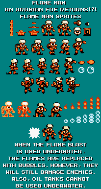Flame Man Sprites by MarioFan96
A sprite sheet for Flame Man from a theoretic fangame starring him.
