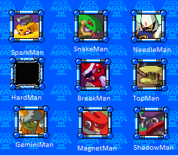 Mega Man 3 Navis by TPPR10
Next up is the Navi group for MM3.  Gemini Spark is subbing in since there was no GeminiMan.EXE, but there was no real suitable counterpart for Hard Man.
