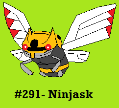 Ninjask by Dragoonknight717
I always did like Ninjask's style.  When it came time for me to train one though, I handled things a bit differently.  I trained a Nincada to Lv 99, only letting it evolve once it hit the final level.  And thus I got a Lv 100 Ninjask AND a Lv 100 Shedinja, thanks to how that whole mechanic works.
