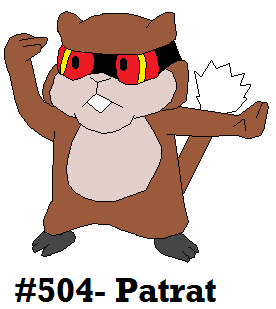 Patrat by Dragoonknight717
Ah, Patrat, one of the first Pokemon one can encounter in Black and White.  He does at least set up some good, useful strategies for getting through the game, what with learning both Hypnosis and Confuse Ray fairly early.
