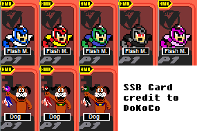 SSB Cards by Italian Robot
...Thinking of the Duck Hunt Dog as a playable character, and the fact that the duck is shown in different colors...  That has to be the most unusual choice of a melee weapon I've ever heard of ^_^;  What to call the move...  Quack Whack?
