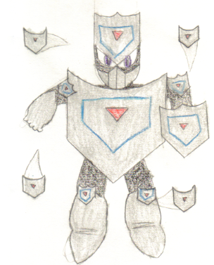 Shield Man by MegaBetaman
With all the shield users around, I'm actually rather surprised they haven't just flat out had a Shield Man yet...
