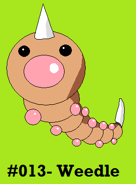 Weedle by Dragoonknight717
Ah, one of the original small bugs.  I always liked Caterpie more, but Weedle is still cute.
