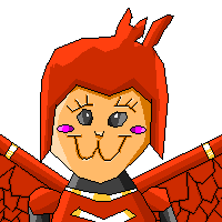 Kitty Faced Phoenix Woman by SammerYoshi
Here we have SammerYoshi's custom Robot Master, Phoenix Woman, making... a rather silly face ^_^;  I don't know how innocent that makes her look though ^_^;
