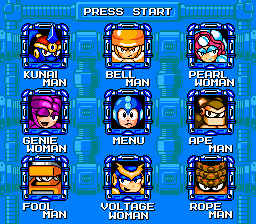 MMM Stage Select by Hfbn2
Here we have a select screen with the bosses of Mega Man Maximum!  It looks like quite an interesting assortment.
