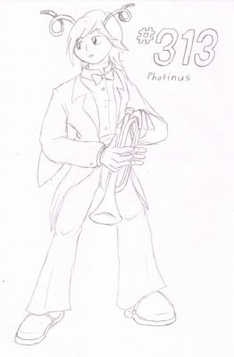 313 - Photinus
A member of a famed orchestral group, Photinus the Volbeat is a trumpet player.  A bit on the bashful side, he is quite taken by their conductor, Luciola the Illumise.
