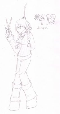 413 - Atropos
The eldest of the three sisters of Sinnoh Sensations, Atropos the Wormadam (Sandy Cloak) is a bit on the bashful side.  Her designs emphasize comfort, a cozy style that looks nice without being gaudy.  She tends to use a natural pallete of earth tones in her designs.
