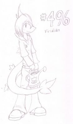 496 - Viridian
A shy, unassuming gardener, Viridian the Servine runs the Serpentis Greenhouse.  Quite caring of the plants he raises, Viridian is known far and wide for the beautiful flowers he produces.
