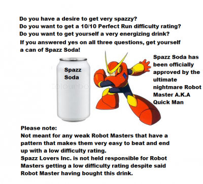 Spazz Soda by MrmarioRBLX
If there's one thing Quick Man doesn't need, it's a sugar / caffeine rush...
