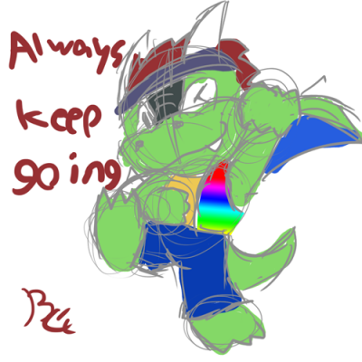 Always Keep Going by Bailey Cowell-fong
A gift sent to me after talking about my bout of depression.  Quite a cheery sentiment, and it's nice to know I have the encouragement of friends and fans ;)
