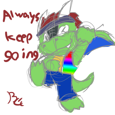 Always Keep Going by Bailey Cowell-fong
A gift sent to me after talking about my bout of depression.  Quite a cheery sentiment, and it's nice to know I have the encouragement of friends and fans ;)
