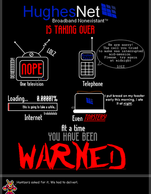 Asking For It by GandWatch
So recently, I was interviewed by Huntzerz.  In the process, we went into the vast HughesNet conspiracy, which started to sound like a movie plot.  And thus, Neo was inspired.  Fear the conspiracy!
