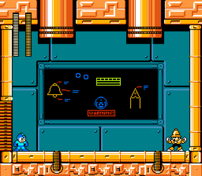 Bell Man Boss Room by Hfbn2
Here we have a screenshot from a game being worked on by Hfbn2.  I'll be quite interested in seeing where this goes.  This is the lair of Bell Man.
