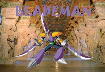 Blade Man by Henry
I love Blade Man, definitely my favorite in MM10.  I'm not quite sure of the significance of this background though...
