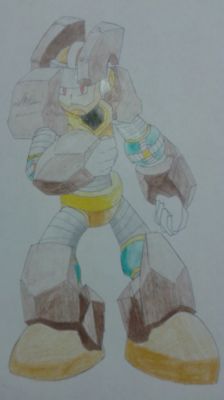 Boulder Man by Thomas Kane
A powerful rock-based Robot Master, Boulder Man is hiding out in the Lost City within the world of Shovel Knight.
