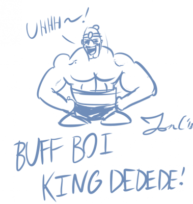 Buff Dedede by Jon Causith
We may never fully know if he's a penguin or not (totally is), but we know he can be swole at will.
